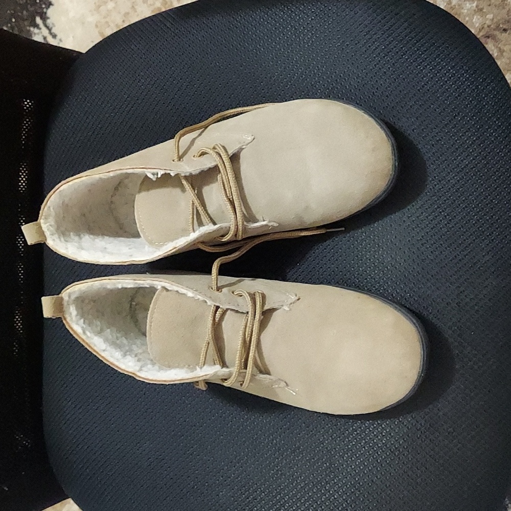 Tan warm ankle boots